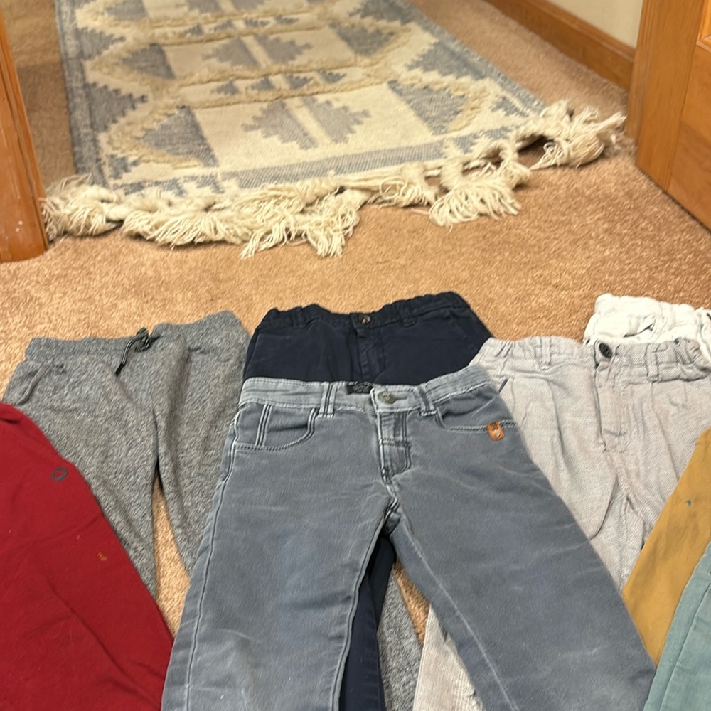 Mayoral, Bonpoint, Babyface, & Zara Boys Size 6 Pants with one hole in knee.